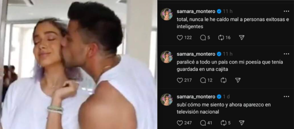 “Paralicé a todo un país” Samara Montero y sus mensajes en redes tras el video con Efraín Ruales