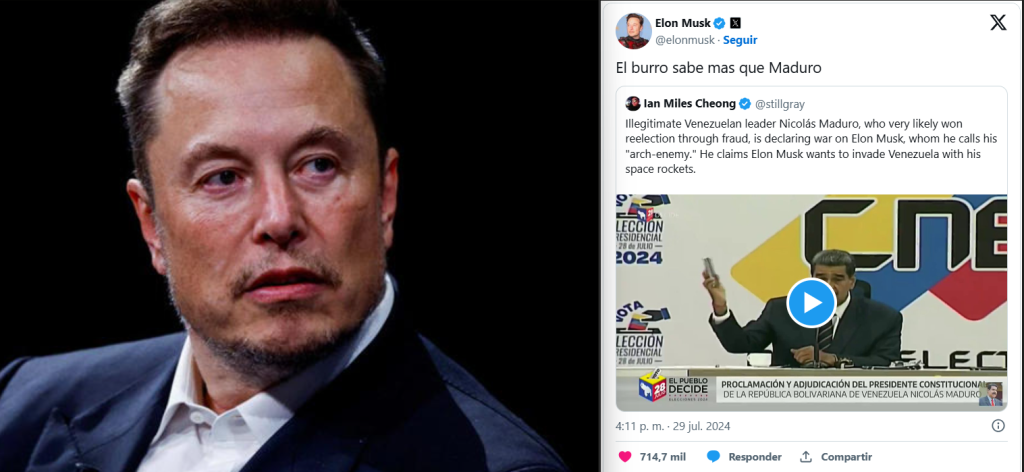 Elon Musk llama «dictador» a Nicolás Maduro y este le revira «archienemigo»