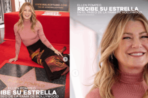 Ellen Pompeo recibe estrella en el Paseo de la Fama de Hollywood