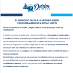 Consorcio Durán Limpio , pronunciamiento